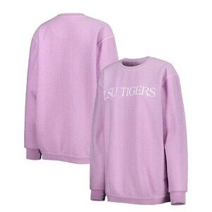 Pressbox Purple LSU Tigers Vintage Wash Pullover Cord Comfy Sweatshirt XL‎ NWT